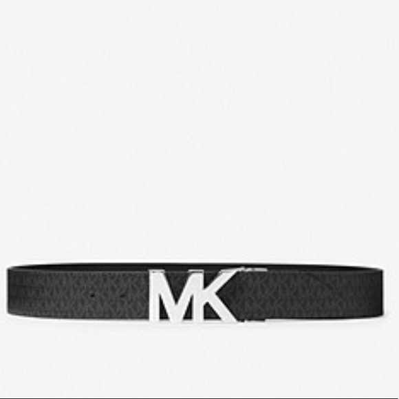 MICHAEL Michael Kors Accessories - MICHAEL MICHAEL KORS Reversible Silver Logo MK buckle reversed black/brown Large